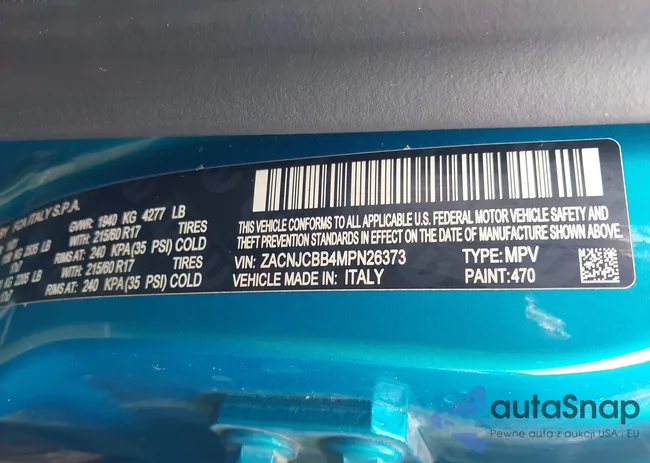 ZACNJCBB4MPN26373: 43310343