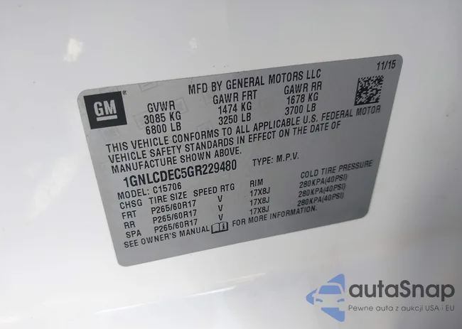 1GNLCDEC5GR229480: 43309403