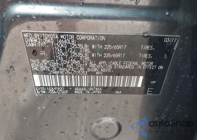 JTMBFREV5HJ705253: 43309507