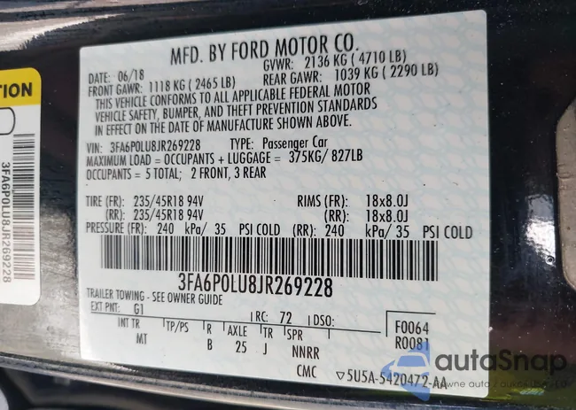 3FA6P0LU8JR269228: 43309518