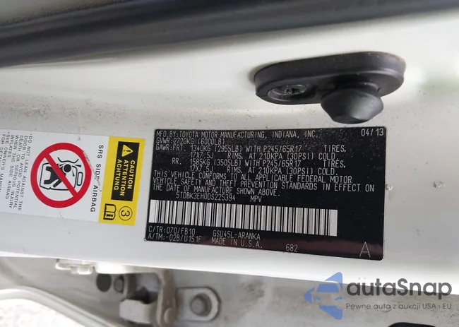 5TDBK3EH0DS225394: 43309655