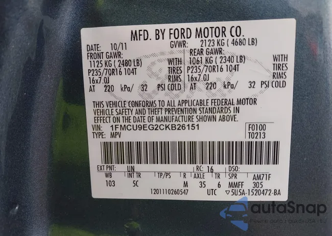 1FMCU9EG2CKB26151: 43309691