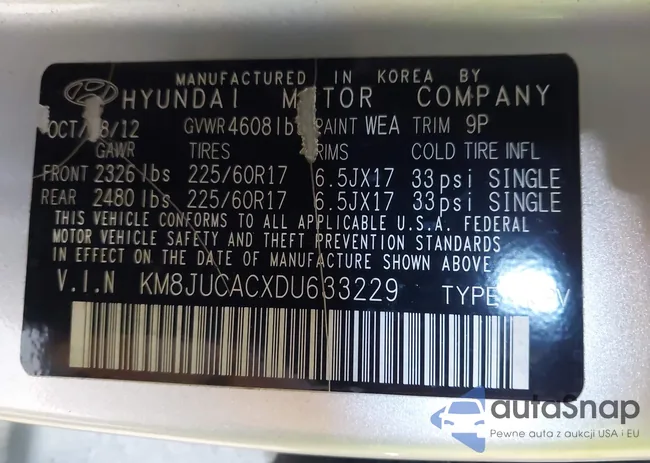 KM8JUCACXDU633229: 43309699