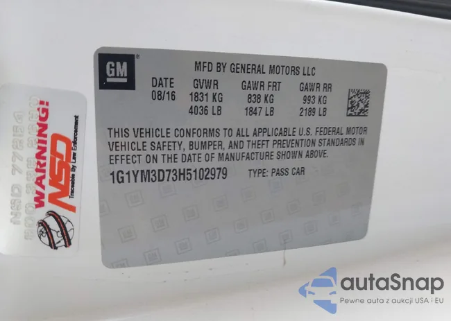 1G1YM3D73H5102979: 43309730