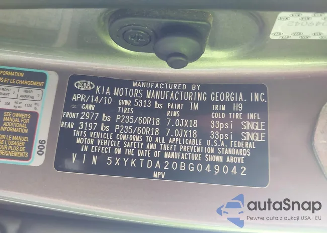 5XYKTDA20BG049042: 43309751