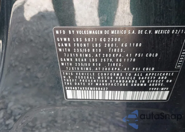 3VV4B7AX5KM098427: 43310851