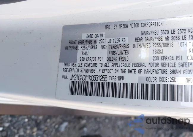 JM3TCACY1K0331255: 43310870