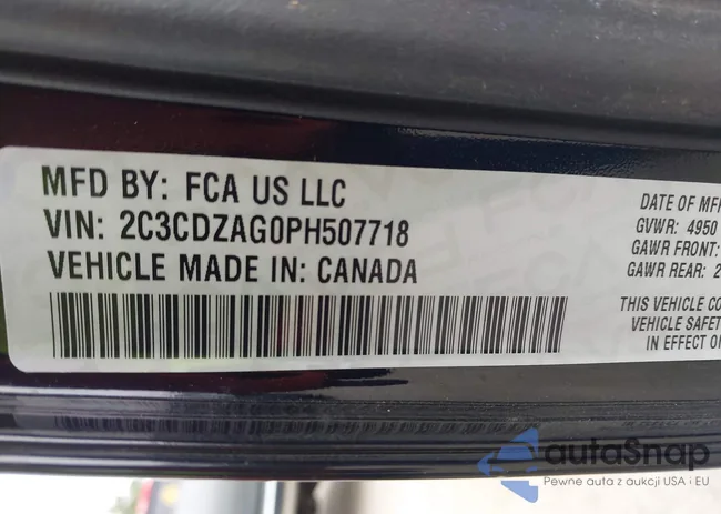 2C3CDZAG0PH507718: 43310900