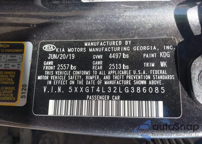 5XXGT4L32LG386085: 43311009