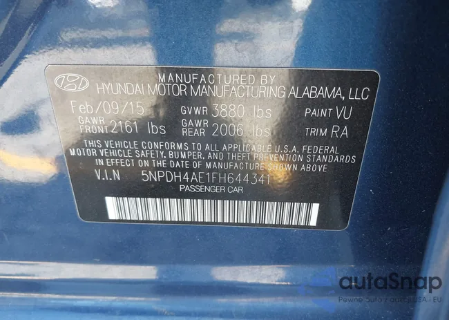 5NPDH4AE1FH644341: 43311032