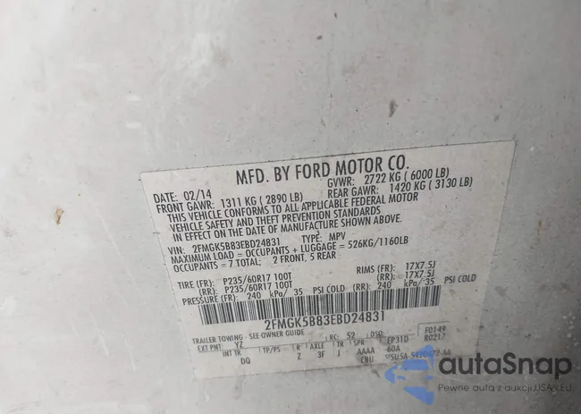 2FMGK5B83EBD24831: 43311069