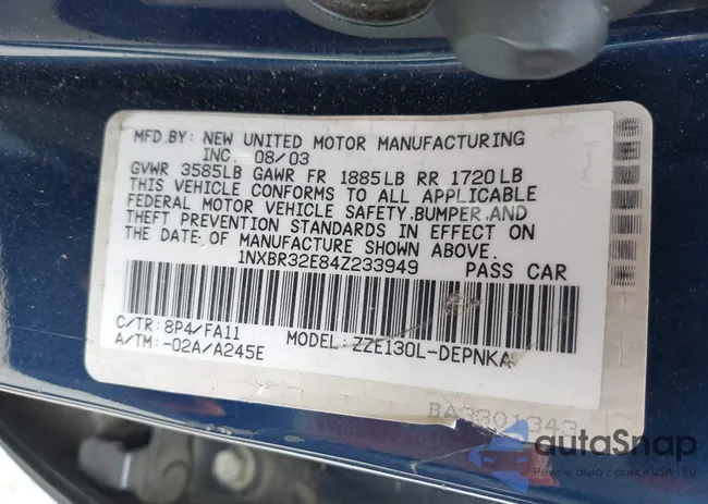 1NXBR32E84Z233949: 43311082