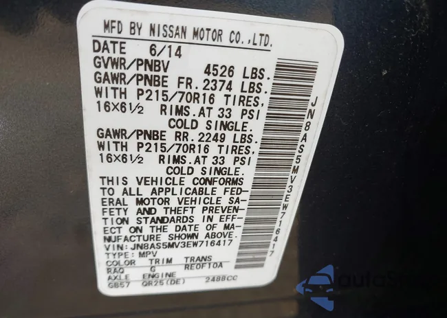 JN8AS5MV3EW716417: 43311169