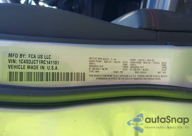 1C4SDJCT1RC141101: 43311190