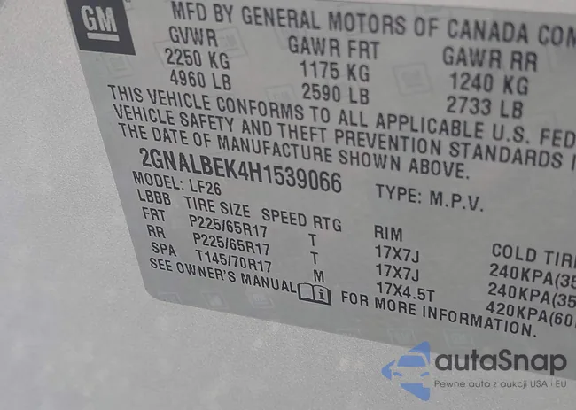 2GNALBEK4H1539066: 43311203