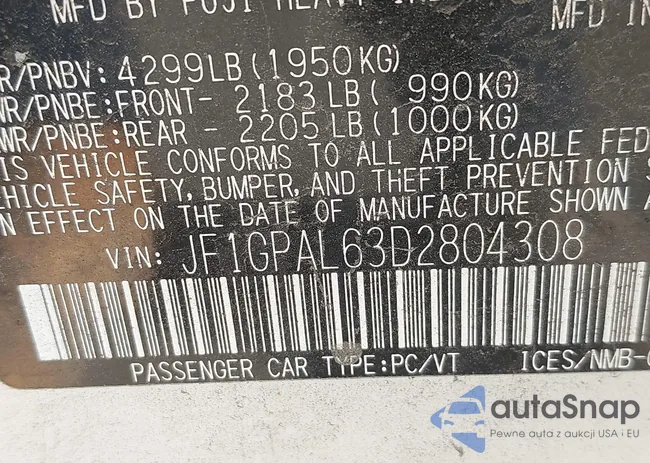 JF1GPAL63D2804308: 43311238