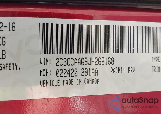 2C3CCAAG9JH262168: 43311248