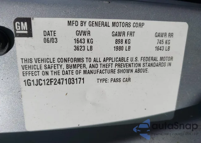 1G1JC12F247103171: 43311280