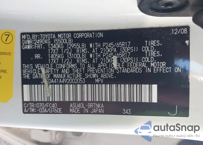 JTEDA41A492002053: 43311314