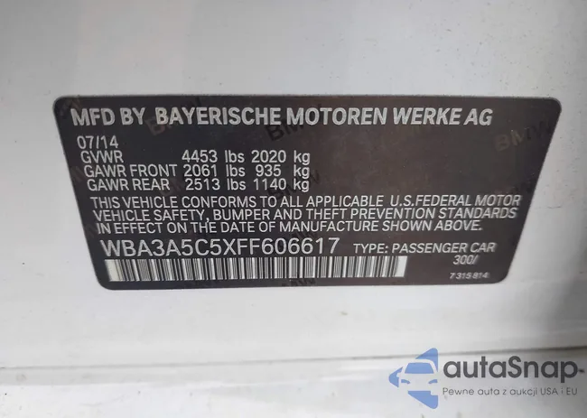 WBA3A5C5XFF606617: 43310438