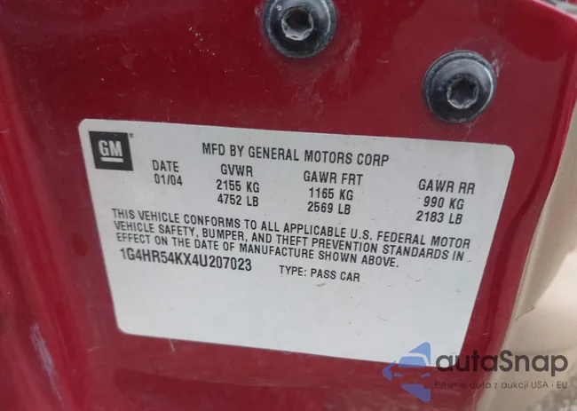 1G4HR54KX4U207023: 43310478