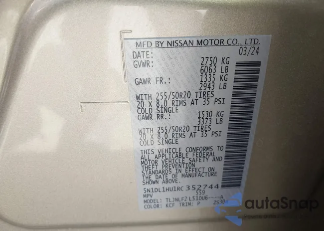 5N1DL1HU1RC352744: 43310544