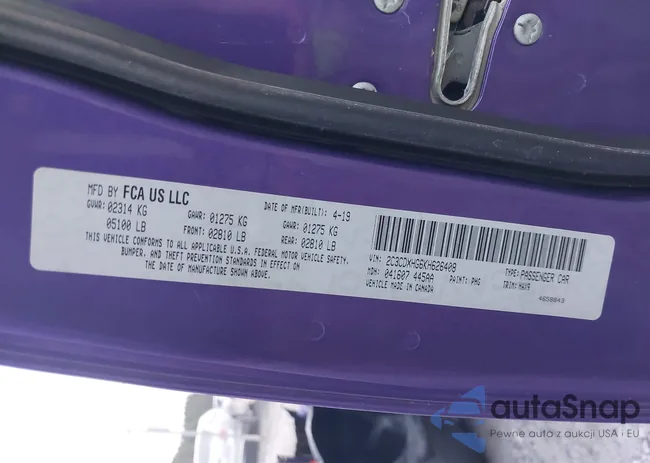 2C3CDXHG6KH626408: 43310574