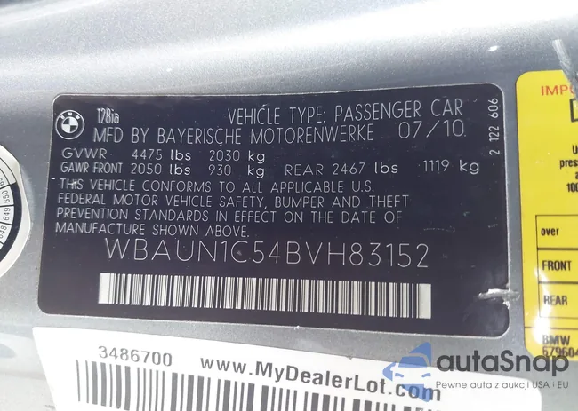 WBAUN1C54BVH83152: 43310678