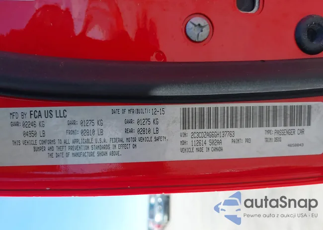 2C3CDZAG6GH137763: 43310704