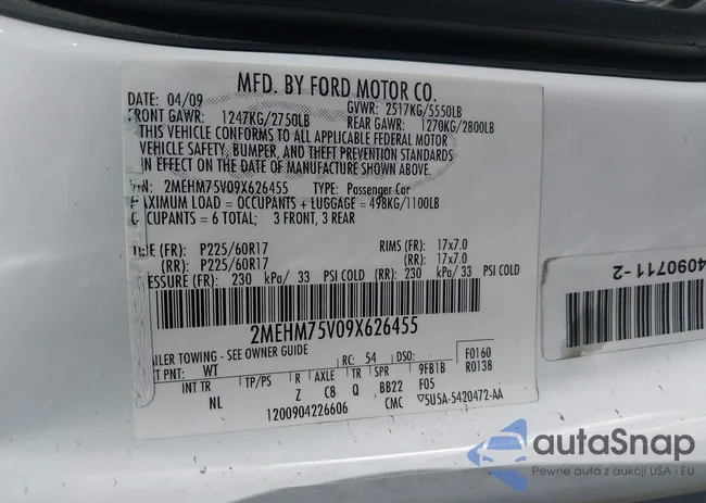 2MEHM75V09X626455: 43311770