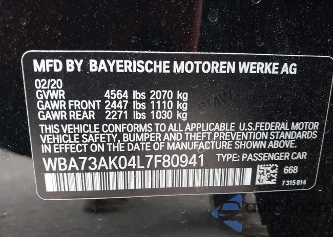 WBA73AK04L7F80941: 43311842