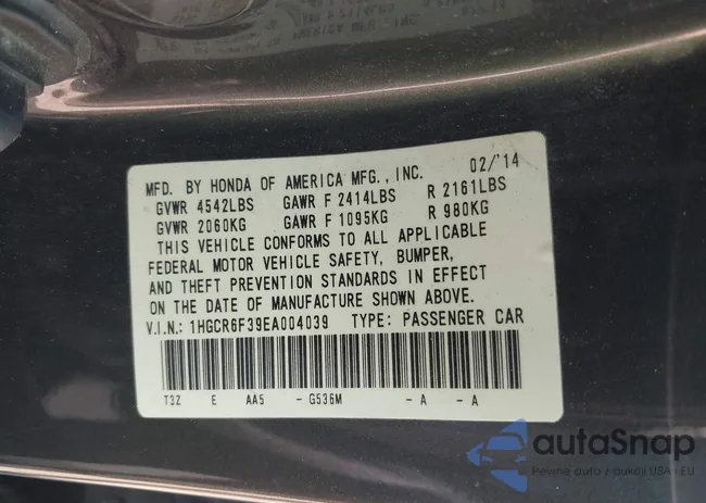 1HGCR6F39EA004039: 43311904