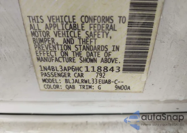 1N4BL3AP6HC118843: 43312053