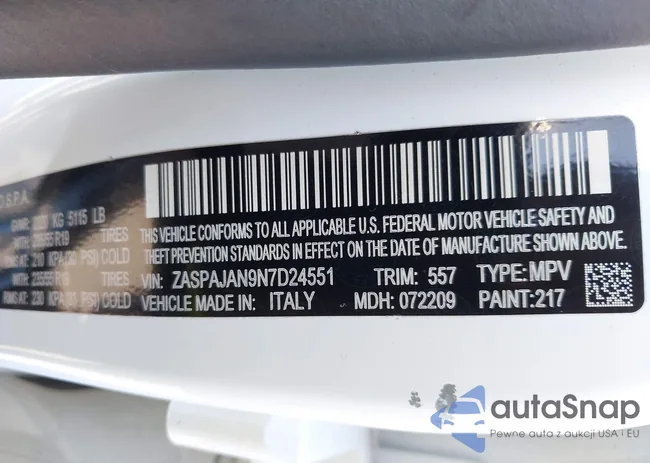 ZASPAJAN9N7D24551: 43312126