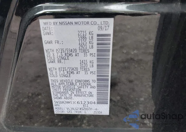 5N1DR2MM5JC612304: 43312170