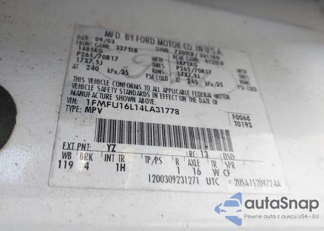 1FMFU16L14LA31778: 43312195