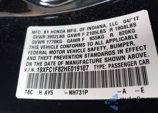 19XFC1F82HE019107: 43312198
