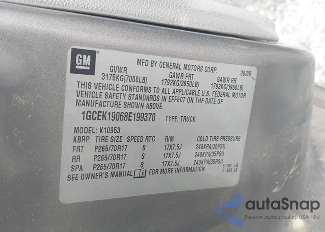 1GCEK19068E199370: 43312221