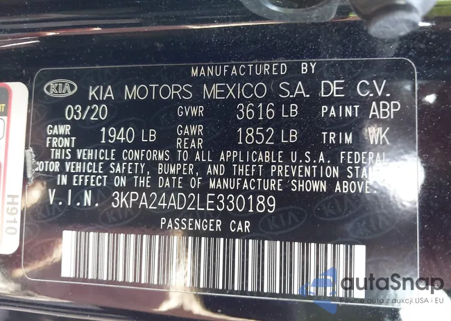 3KPA24AD2LE330189: 43312270