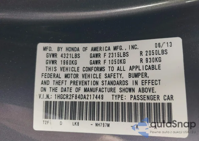 1HGCR2F84DA217449: 43312282