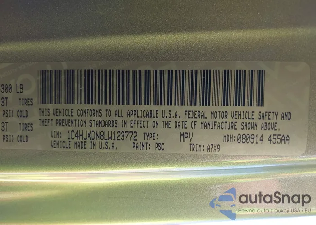1C4HJXDN8LW123772: 43312346