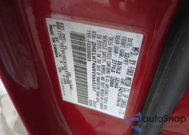 2MELM74W0VX665187: 43311356