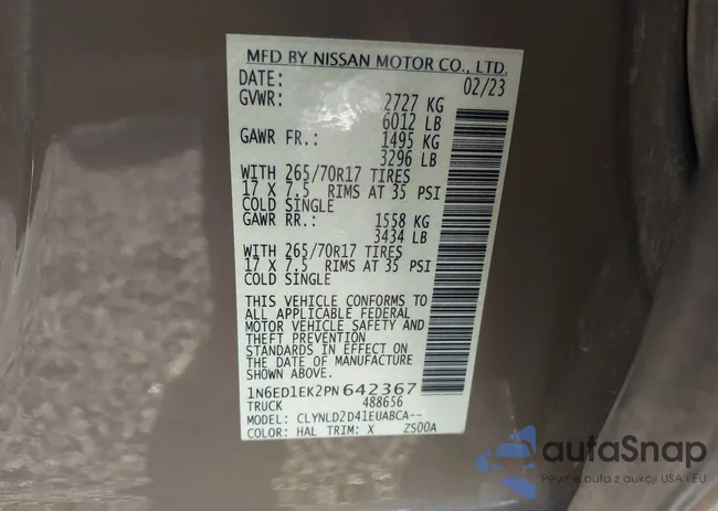 1N6ED1EK2PN642367: 43311424