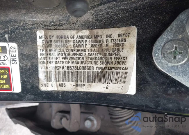 1HGFA16578L008608: 43311431