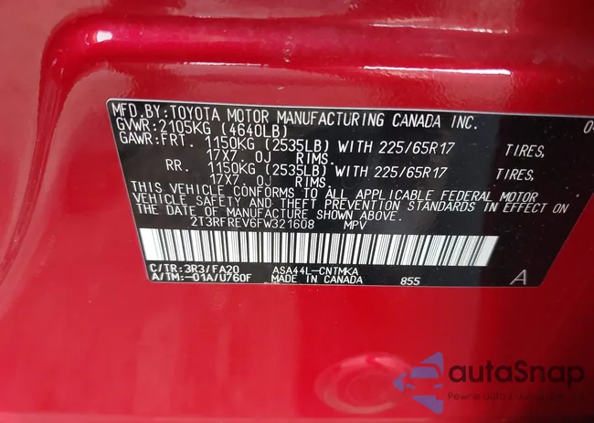 2T3RFREV6FW321608: 43311456