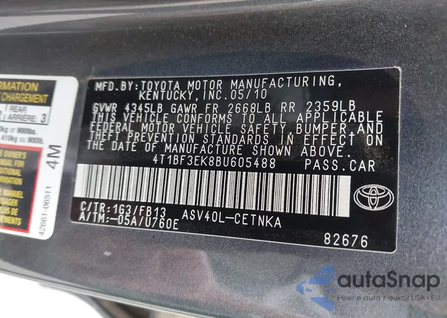 4T1BF3EK8BU605488: 43311475