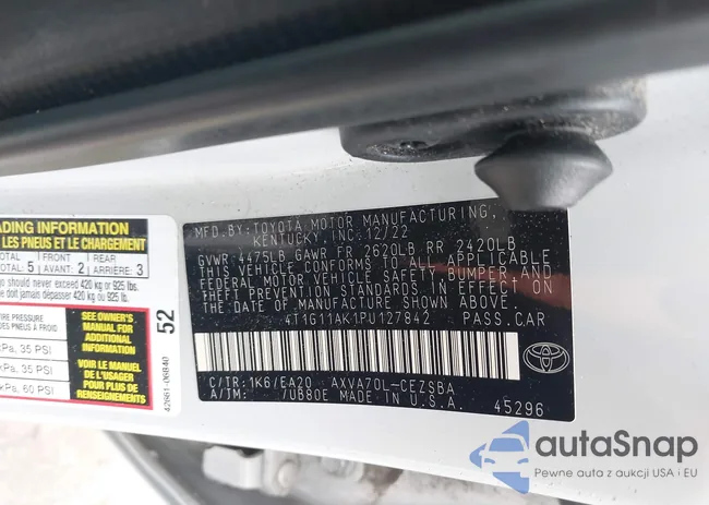 4T1G11AK1PU127842: 43311513