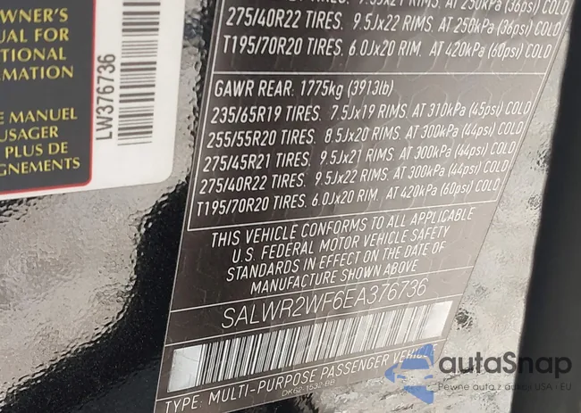 SALWR2WF6EA376736: 43311518