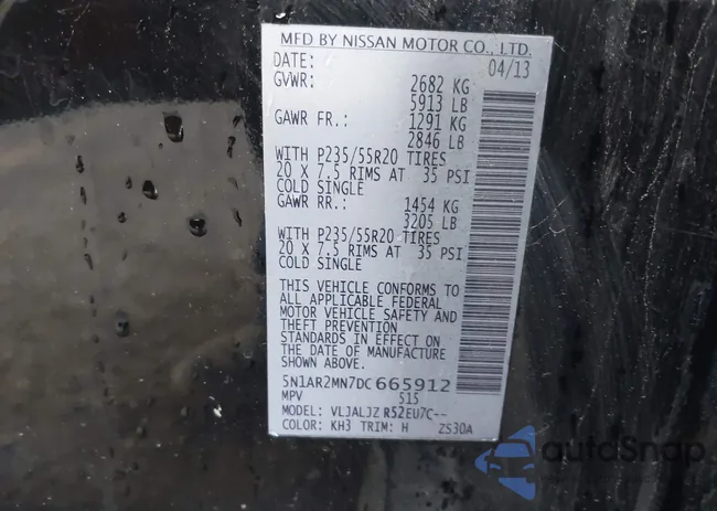 5N1AR2MN7DC665912: 43311701