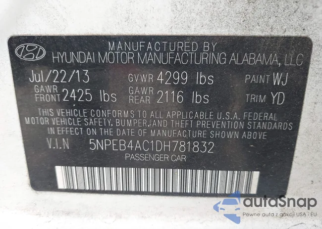 5NPEB4AC1DH781832: 43311734